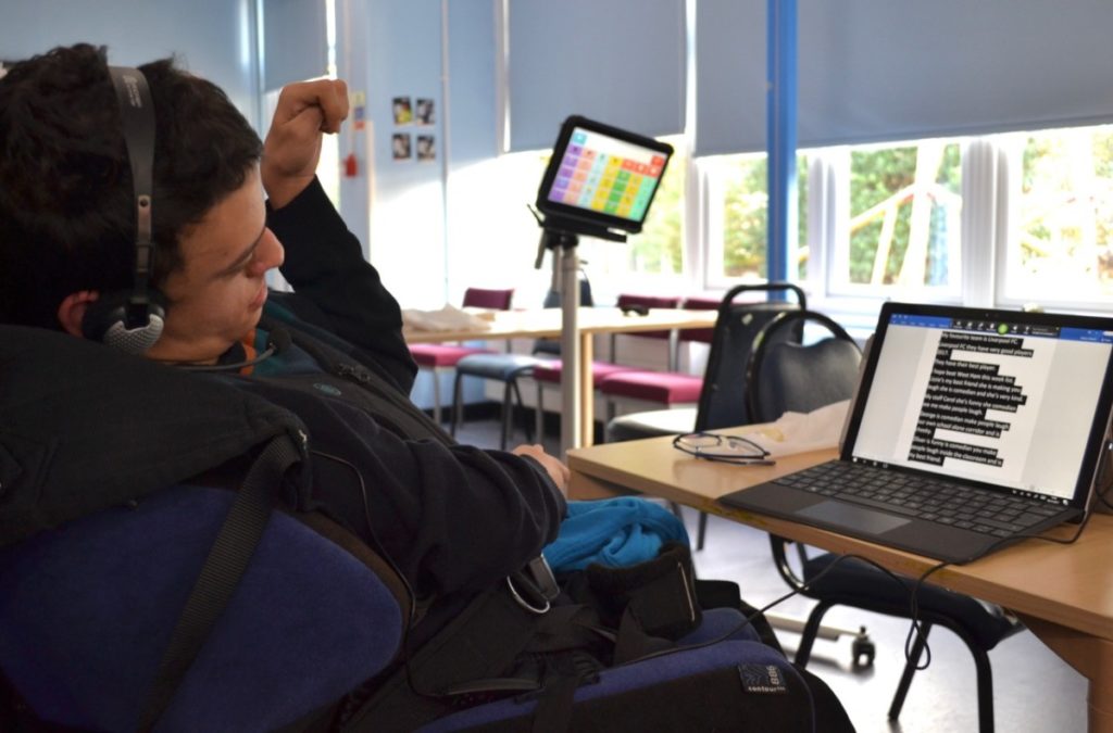 Student at computer