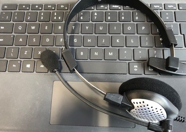 Headset and keyboard