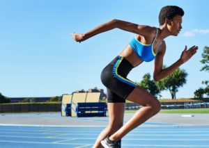 A woman running