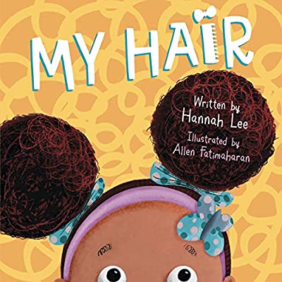 Cover of my hair - top of girls head with two afro puffs showing