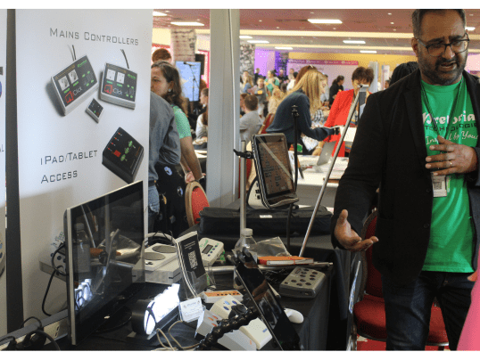 Bob Sagoo at the Pretorian Technology display in the exhibition space