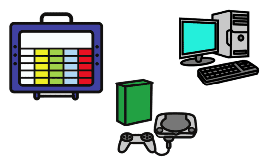 A selection of assistive technology symbols from Global Symbols website