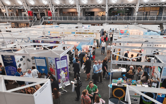 Tes SEND Show exhibition area from above