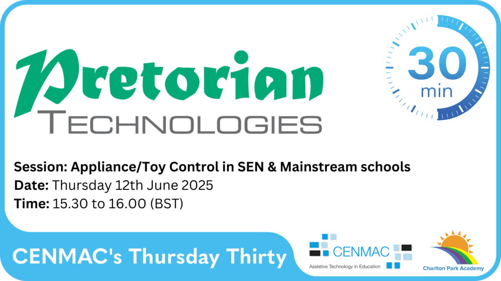 Pretorian Technologies Session: Appliance/Toy Control in SEN & Mainstream Schools Pretorian Technologies Session: Appliance/Toy Control in SEN & Mainstream Schools