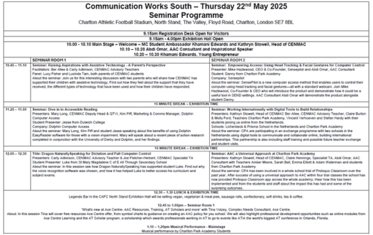 Communication Works South - Seminar Programme Thursday 22nd May 2025
