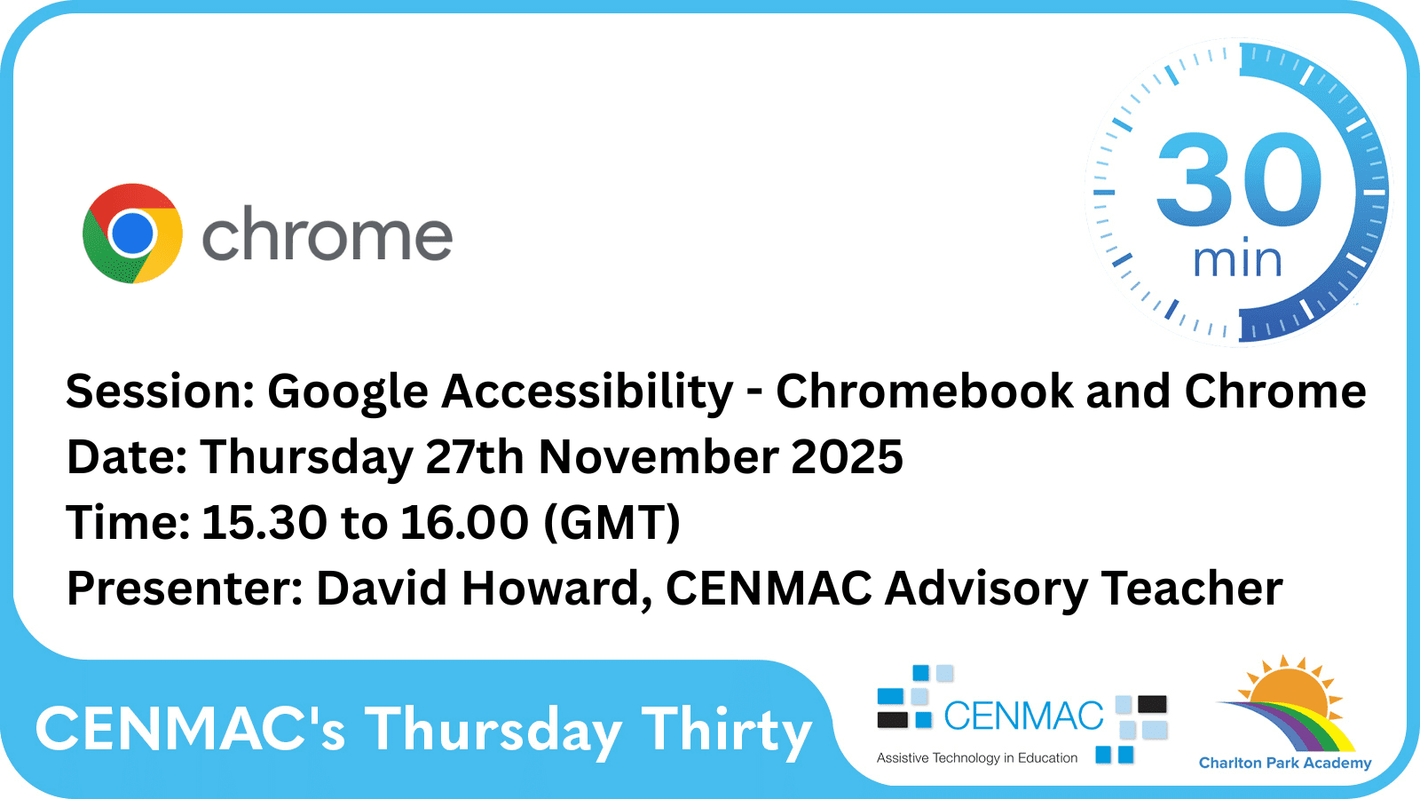 Google Accessibility – Chromebook and Chrome - CENMAC