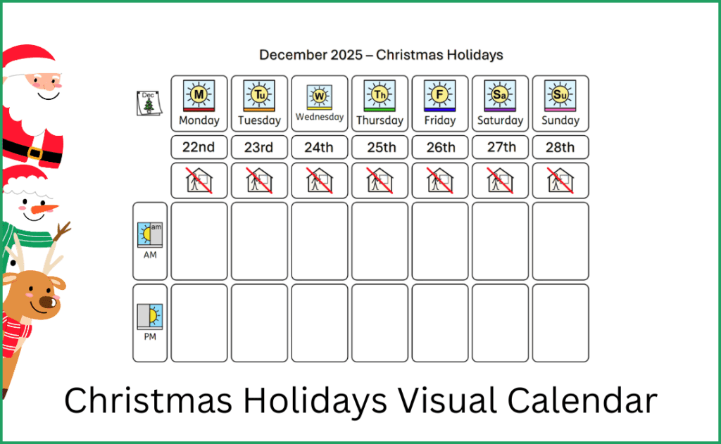Christmas Holidays Visual Calendar