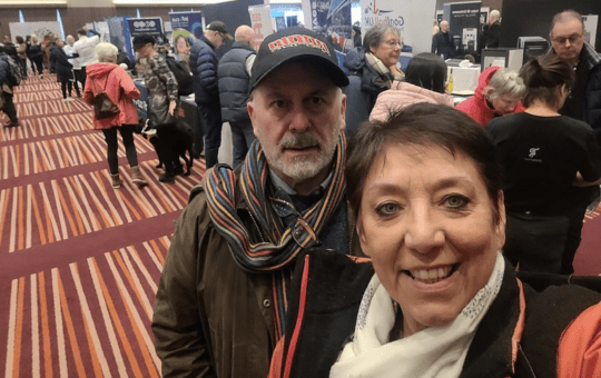 Advisory Teachers Maureen De Longhi and David Howard in the exhibitors hall at Sight Village