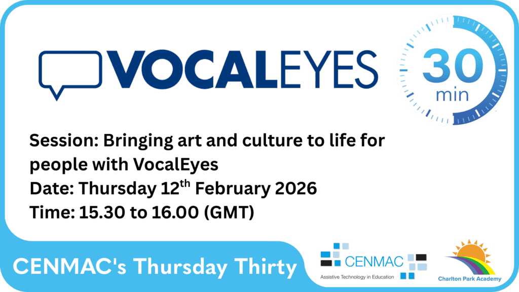 CENMAC's Thursday Thirty Session: Bringing art and culture to life for people with VocalEyes