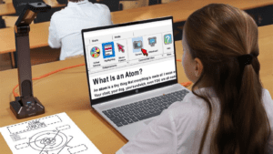 Pupil using Dolphin computer access software in class Pupil using Dolphin computer access software in class