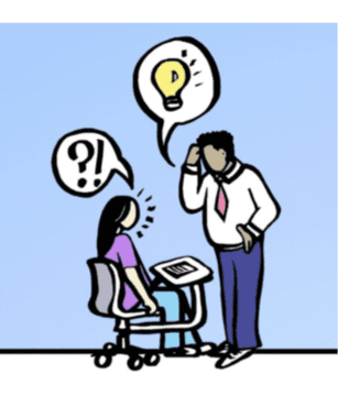 Two people having a discussion