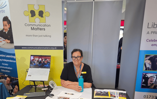 Tina Voizey at the Communication Matters display Tina Voizey at the Communication Matters display