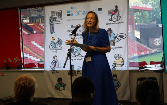 Kathryn Stowell giving her opening speech on the main stage