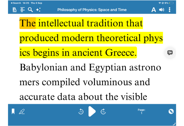 Englarged Physics textbook in Dolphin EasyReader Englarged Physics textbook in Dolphin EasyReader
