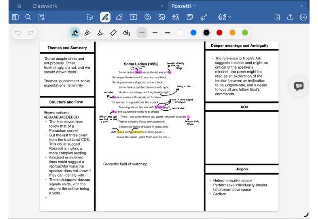 Rossetti Poem marked up using assistive technology Rossetti Poem marked up using assistive technology